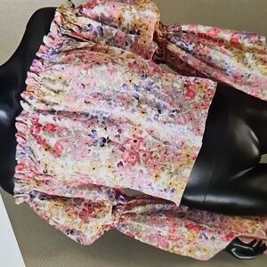 NWT LIVE 4 TRUTH SHEER FLORAL OFF THE SHOULDER BOHO CROP TOP. SZ L